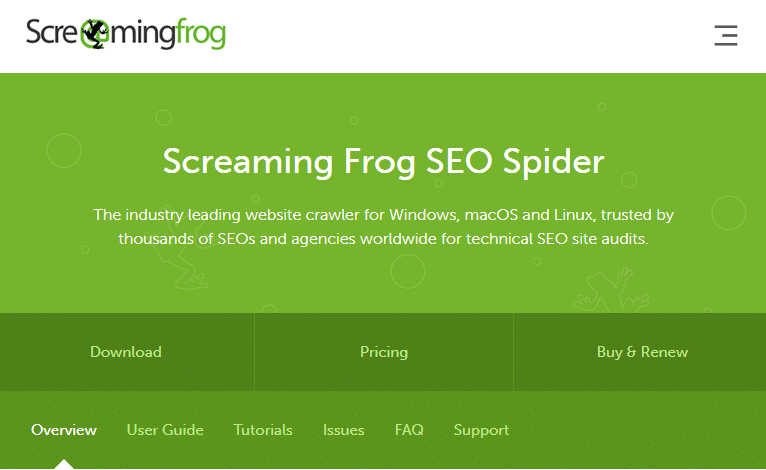 أداة Screaming Frog SEO Spider