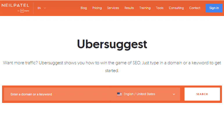 أداة Ubersuggest