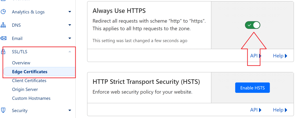  Cloudflare Always Use HTTPS